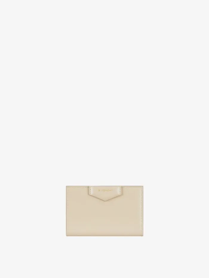 Antigona Bifold Wallet In Box Leather Natural Beige Women Givenchy Wallets and Card Holders