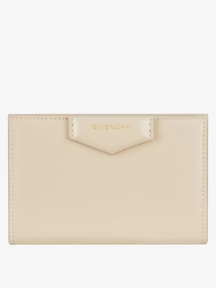 Antigona Bifold Wallet In Box Leather Natural Beige Women Givenchy Wallets and Card Holders