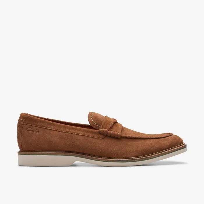 Atticus LT Slip Cola Suede Men Clarks Casual Dress Shoes
