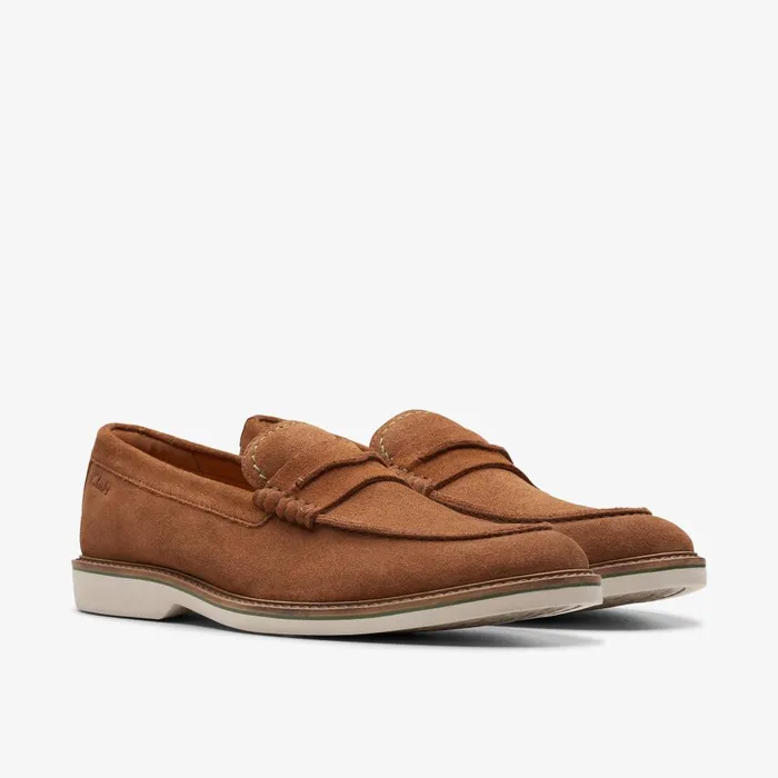 Atticus LT Slip Cola Suede Men Clarks Casual Dress Shoes