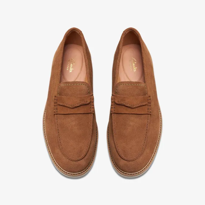 Atticus LT Slip Cola Suede Men Clarks Casual Dress Shoes