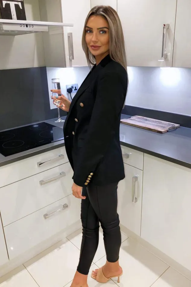 AX Paris Black Military Style Blazer Coats and Jackets