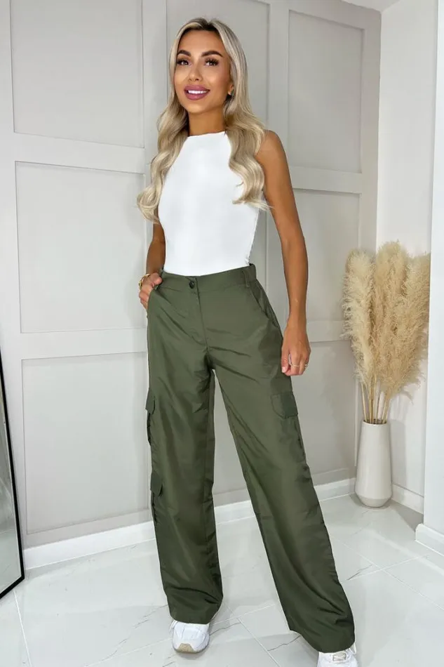 AX Paris Khaki Wide Leg Cargo Pants Loungewear