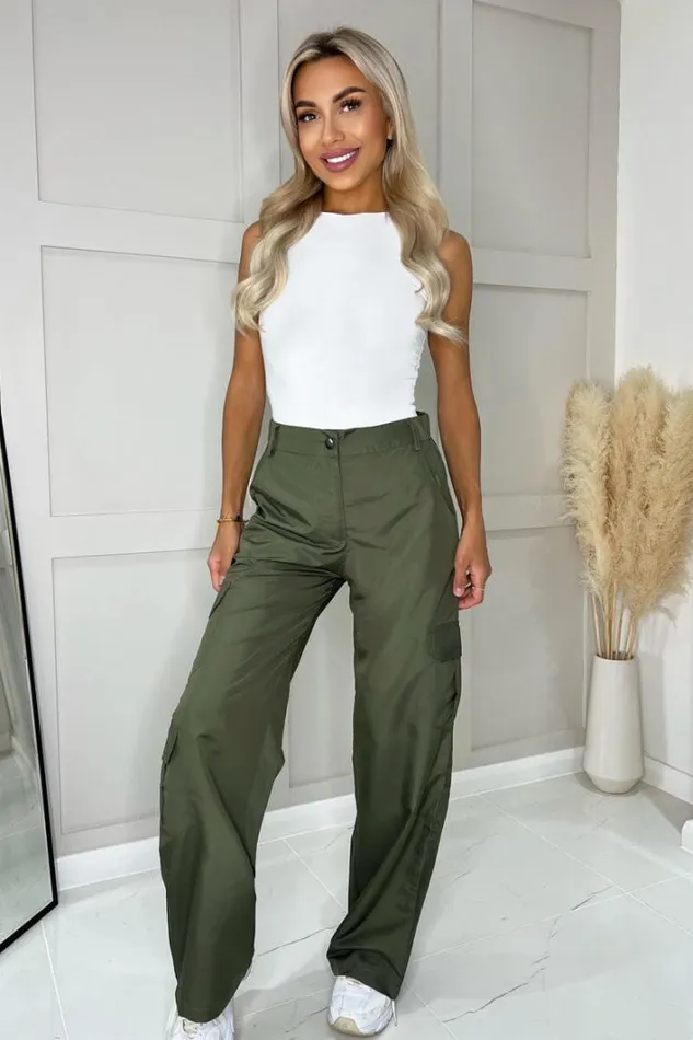 AX Paris Khaki Wide Leg Cargo Pants Loungewear