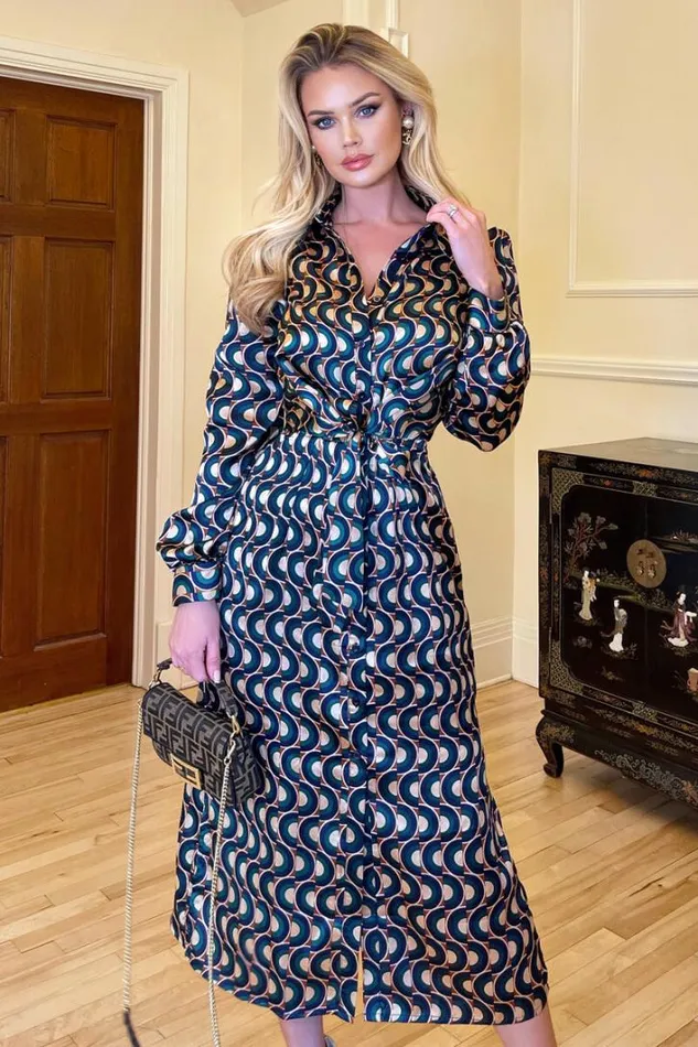 AX Paris Multi Tie Waist Midi Shirt Dress Dresses