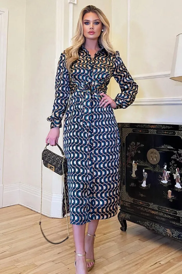 AX Paris Multi Tie Waist Midi Shirt Dress Dresses