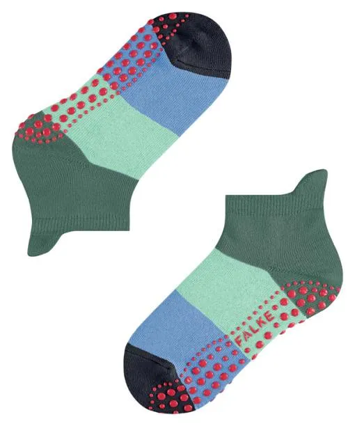 Babies and Kids Colour Block Kids House Socks Dark Jade FALKE House Socks