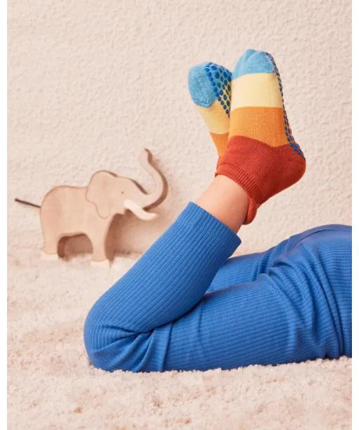 Babies and Kids Colour Block Kids House Socks Dark Jade FALKE House Socks