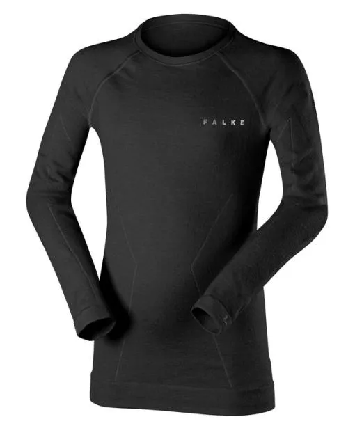 Babies and Kids Kids TShirt WoolTech Black FALKE Base Layer