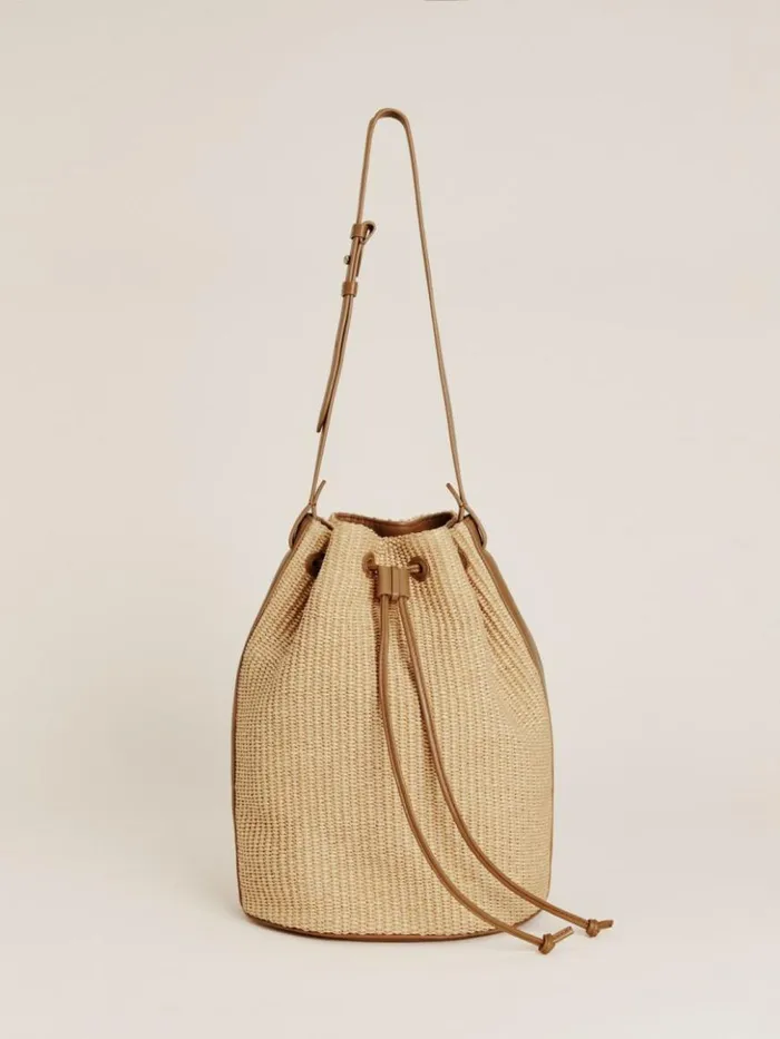 Bags The Reformation Medium Ornellia Bucket Bag Natural