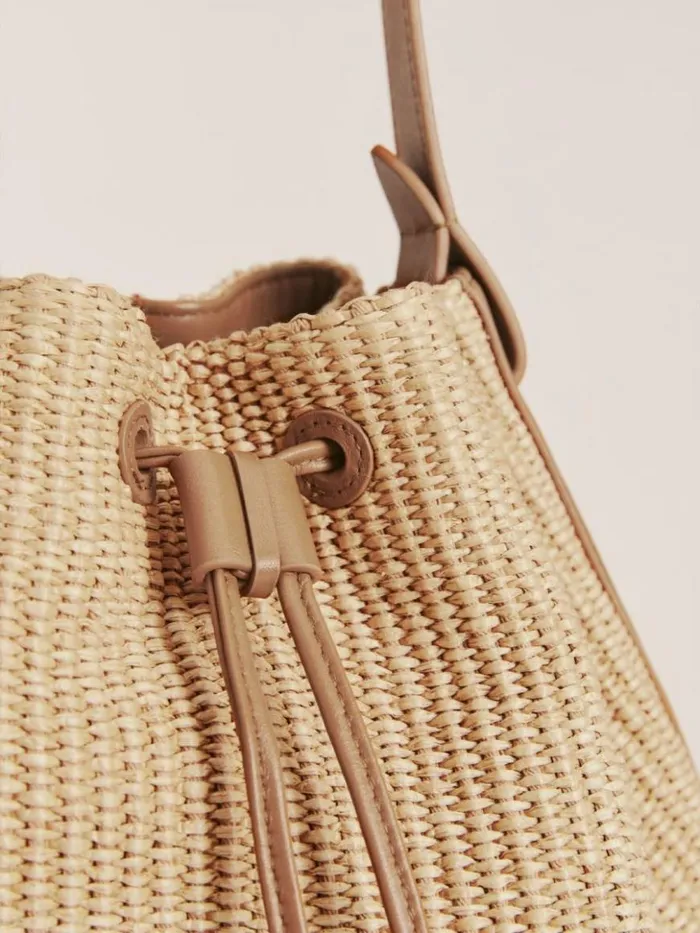 Bags The Reformation Medium Ornellia Bucket Bag Natural