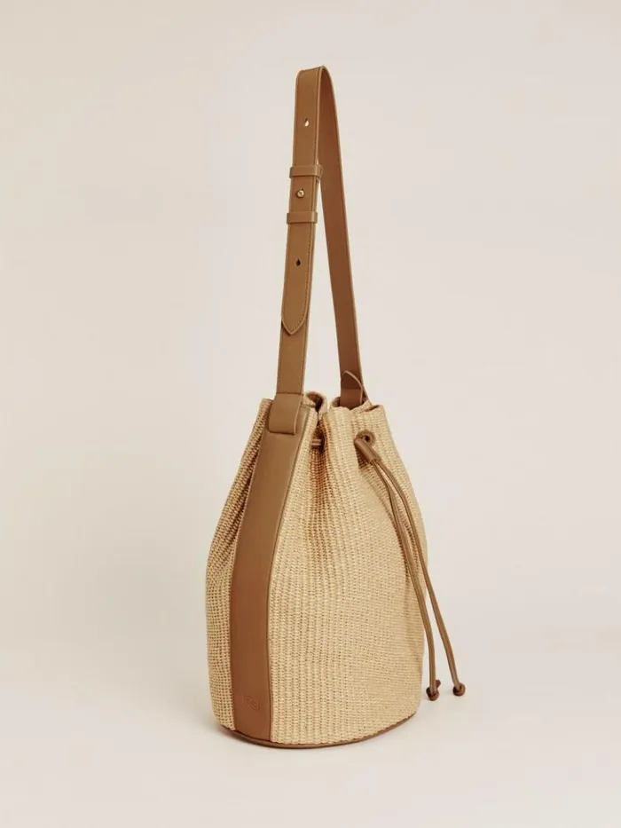 Bags The Reformation Medium Ornellia Bucket Bag Natural