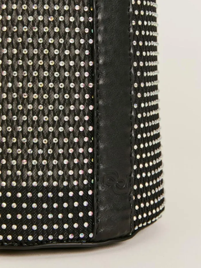 Bags The Reformation Small Mesh Silvana Bucket Bag Black Sparkle Mesh