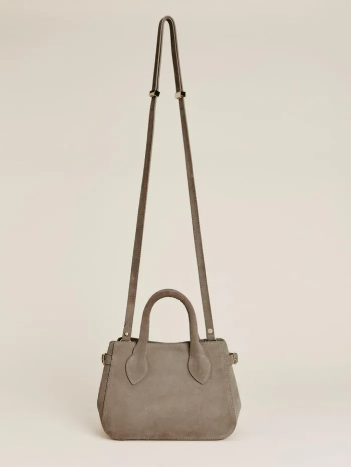Bags The Reformation Small Patrizia Satchel Bag Mouse Suede