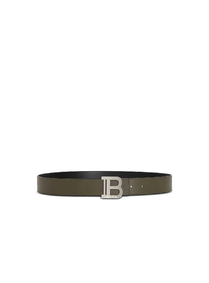 Balmain Belts Men Reversible Leather BBelt Black