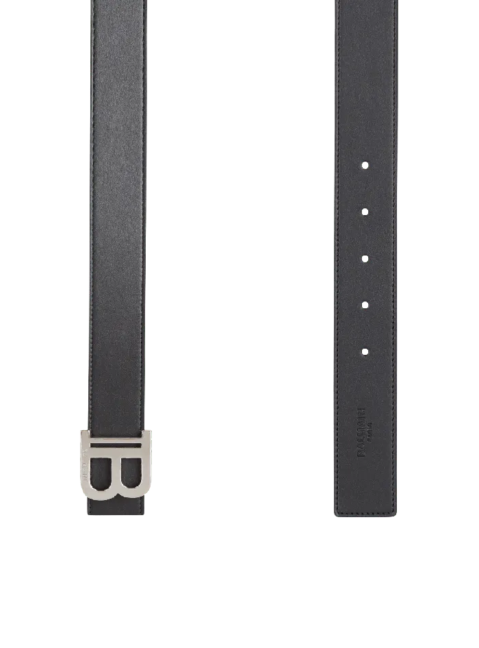 Balmain Belts Men Reversible Leather BBelt Black