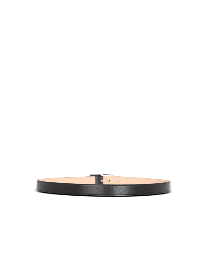 Balmain Belts Men Thin Signature Calfskin Belt Black