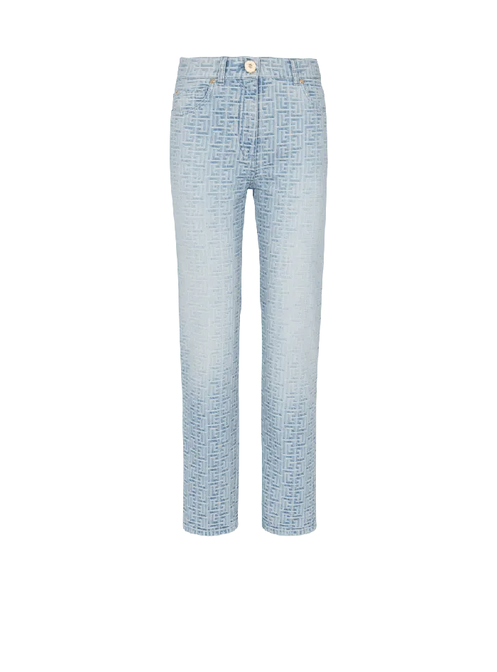 Balmain Denim Women Monogram Classic Jeans Blue