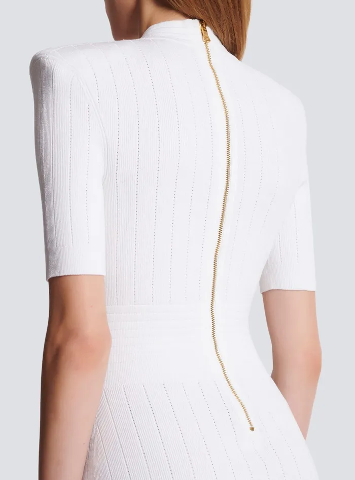 Balmain Dresses Women Knitted Dress With Buttons White