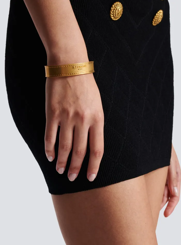 Balmain Fashion Jewelry MenWomen Signature Tubular Bracelet Gold
