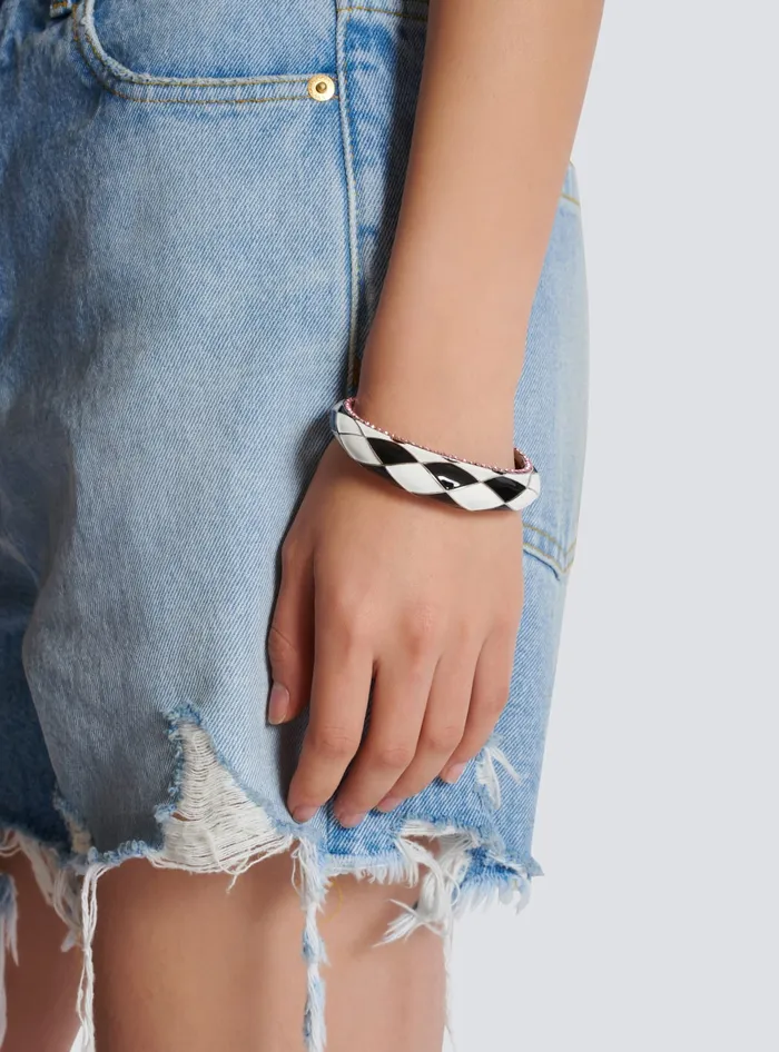 Balmain Fashion Jewelry Women Diamond Bangle Bracelet White