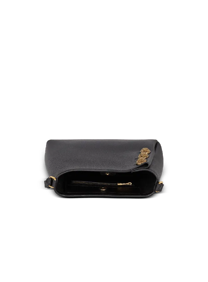 Balmain Handbags Women Emblegraveme Shoulder Bag In Grained Calfskin Black