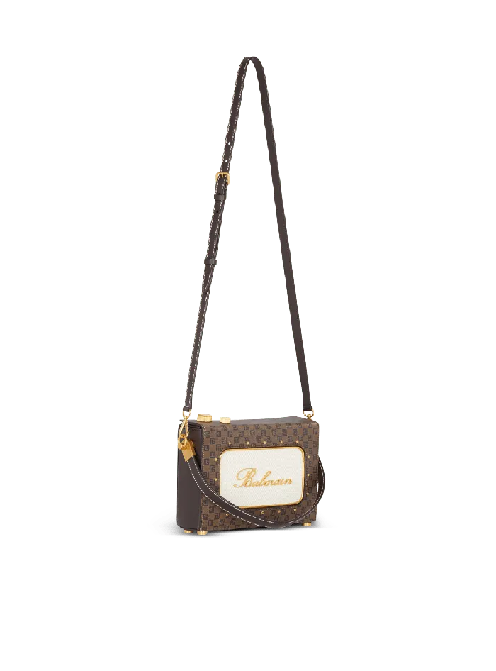 Balmain Handbags Women Radio Monogram Signature Bag Brown