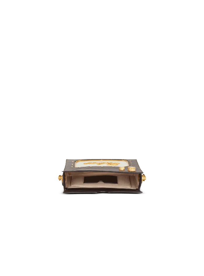 Balmain Handbags Women Radio Monogram Signature Bag Brown