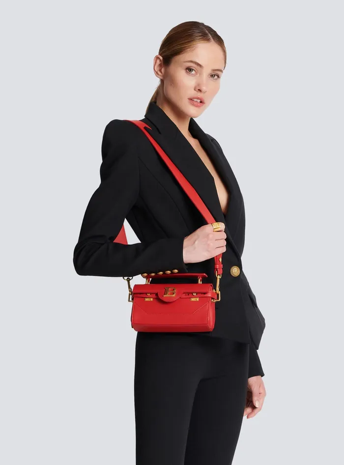 Balmain Handbags Women Smooth Leather BBuzz 19 Bag Red