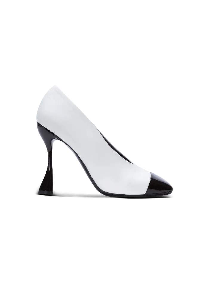 Balmain High Heels and Pumps Women Eden Twotone Pumps In Lambskin And Patent Leather White