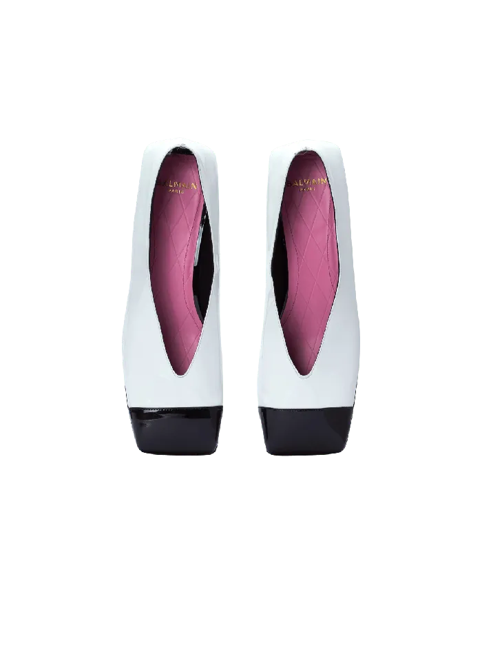 Balmain High Heels and Pumps Women Eden Twotone Pumps In Lambskin And Patent Leather White