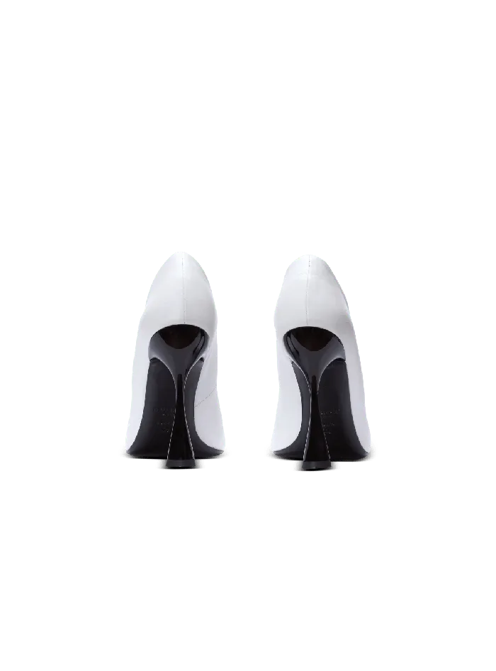 Balmain High Heels and Pumps Women Eden Twotone Pumps In Lambskin And Patent Leather White