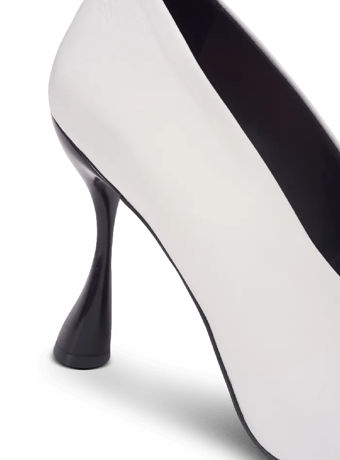 Balmain High Heels and Pumps Women Eden Twotone Pumps In Lambskin And Patent Leather White