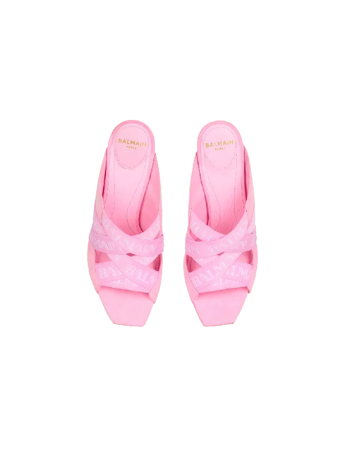 Balmain High Heels and Pumps Women Ruby Mules With Vintage Straps Pink
