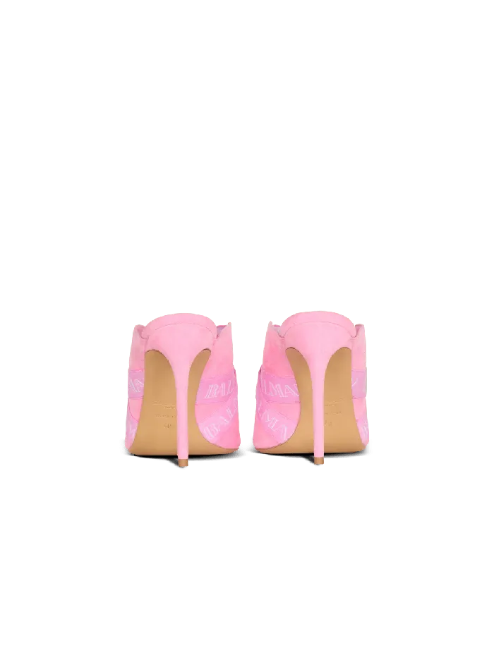 Balmain High Heels and Pumps Women Ruby Mules With Vintage Straps Pink