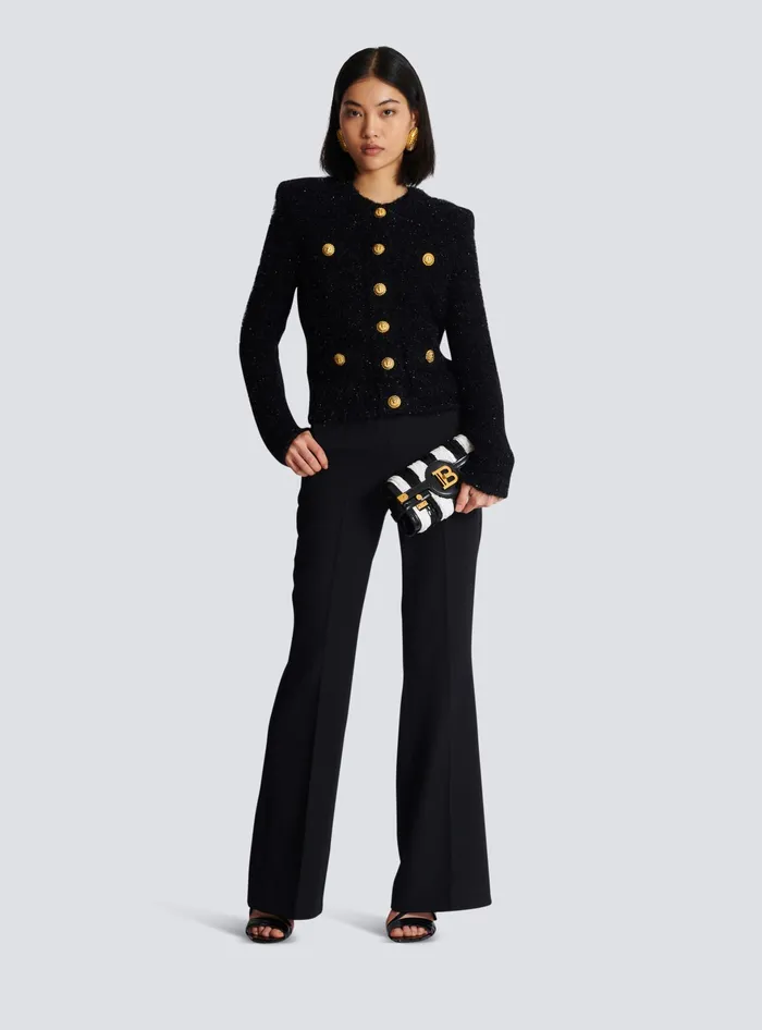 Balmain Jackets And Blazers Women Buttons Tweed Jacket Black