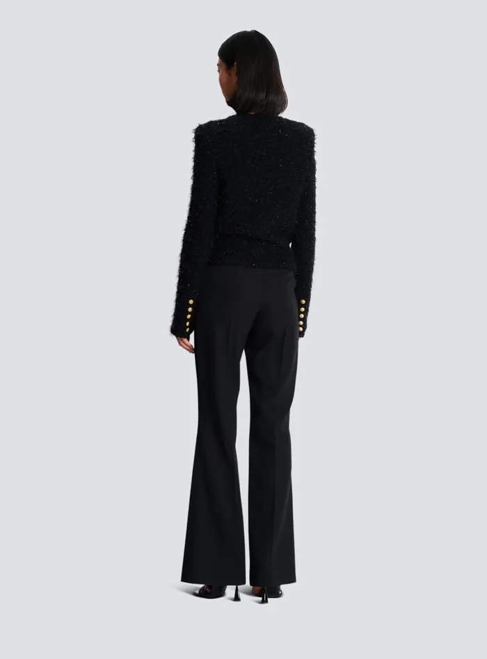 Balmain Jackets And Blazers Women Buttons Tweed Jacket Black