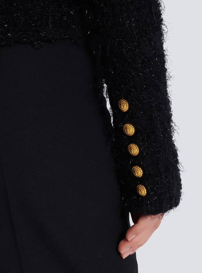Balmain Jackets And Blazers Women Buttons Tweed Jacket Black
