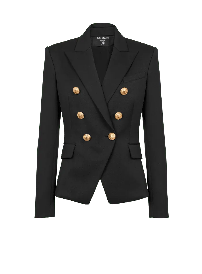 Balmain Jackets And Blazers Women Wool Doublebreasted Jacket Black