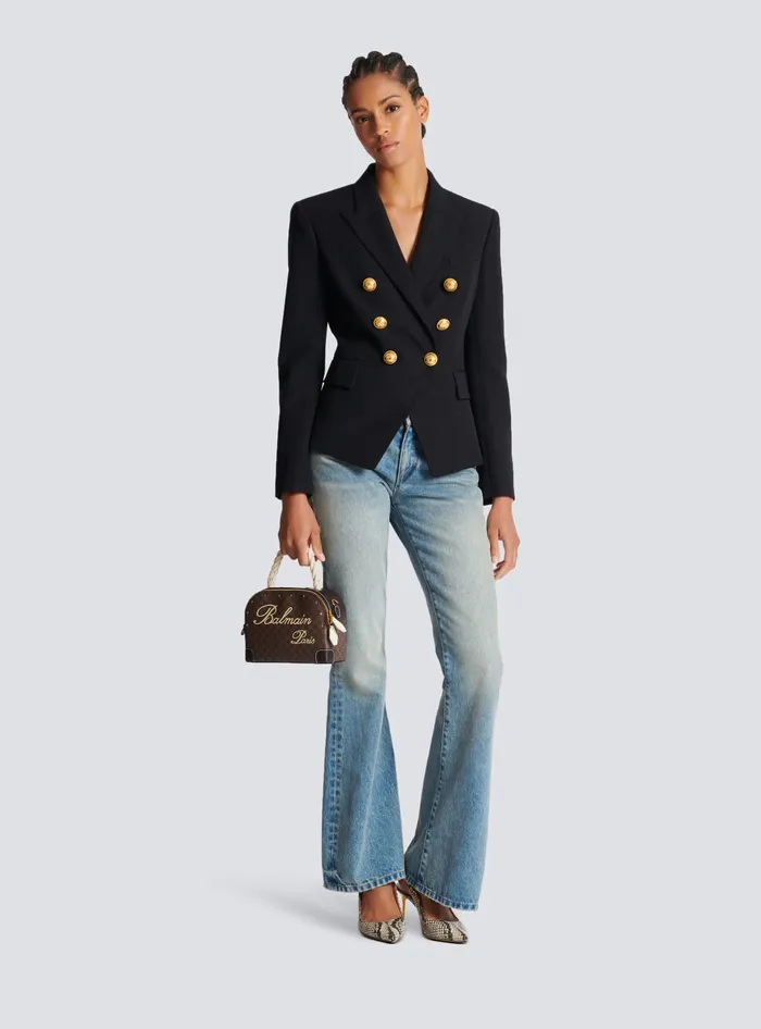 Balmain Jackets And Blazers Women Wool Doublebreasted Jacket Black