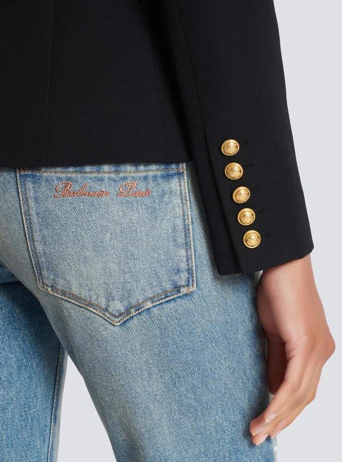 Balmain Jackets And Blazers Women Wool Doublebreasted Jacket Black