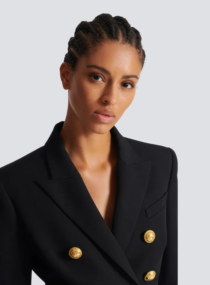 Balmain Jackets And Blazers Women Wool Doublebreasted Jacket Black