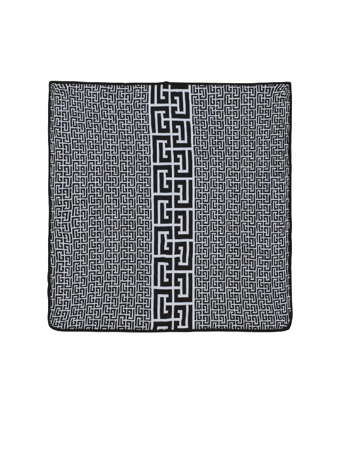 Balmain Kids Baby Blanket With PB Labyrinth Monogram Grey