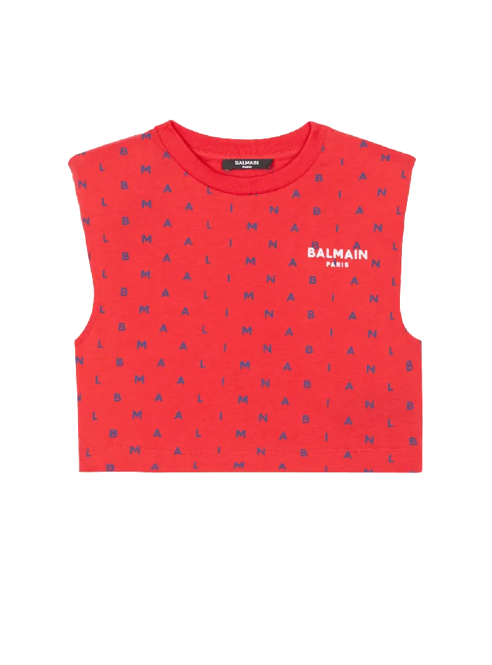 Balmain Kids Letters Tshirt Red