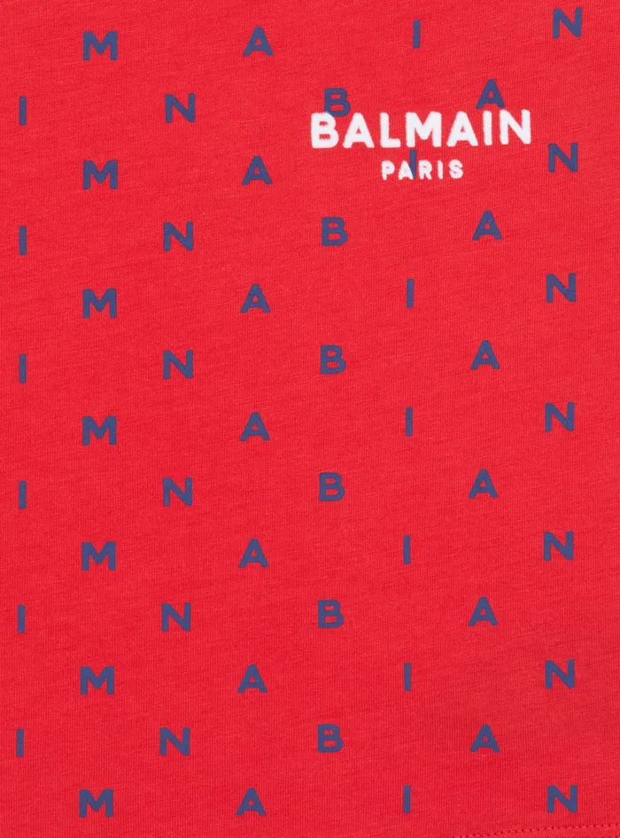 Balmain Kids Letters Tshirt Red