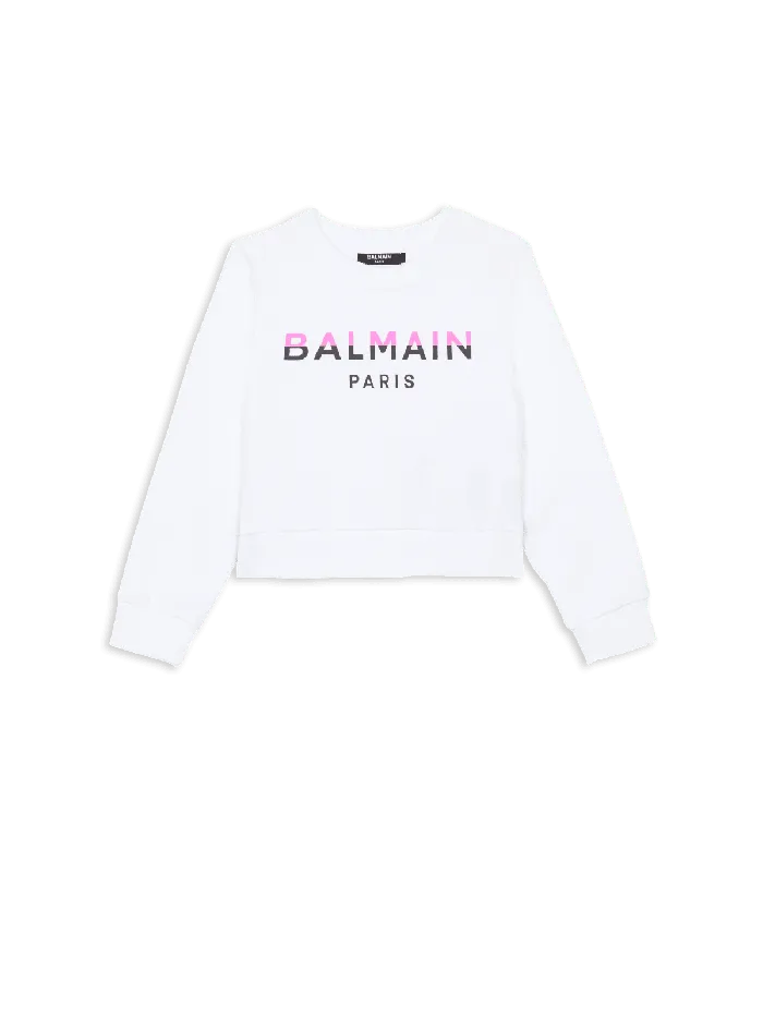 Balmain Kids Paris Sweater White