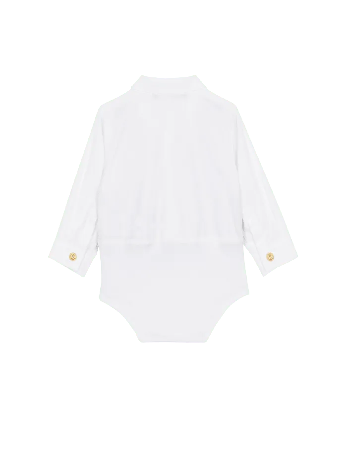 Balmain Kids Trompel039oeil Waistcoat Bodysuit White
