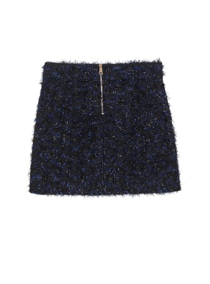 Balmain Kids Tweed Skirt Navy