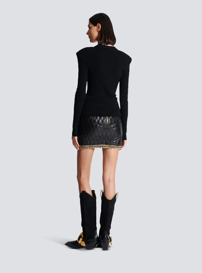 Balmain Knitwear Women Knit Jumper With Button Details Black