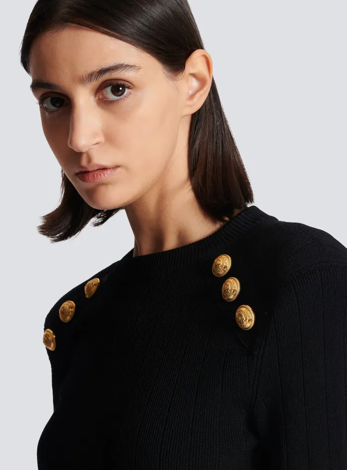 Balmain Knitwear Women Knit Jumper With Button Details Black